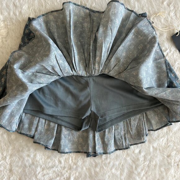 Blue Floral Mini Skort free people style - Picture 3 of 5